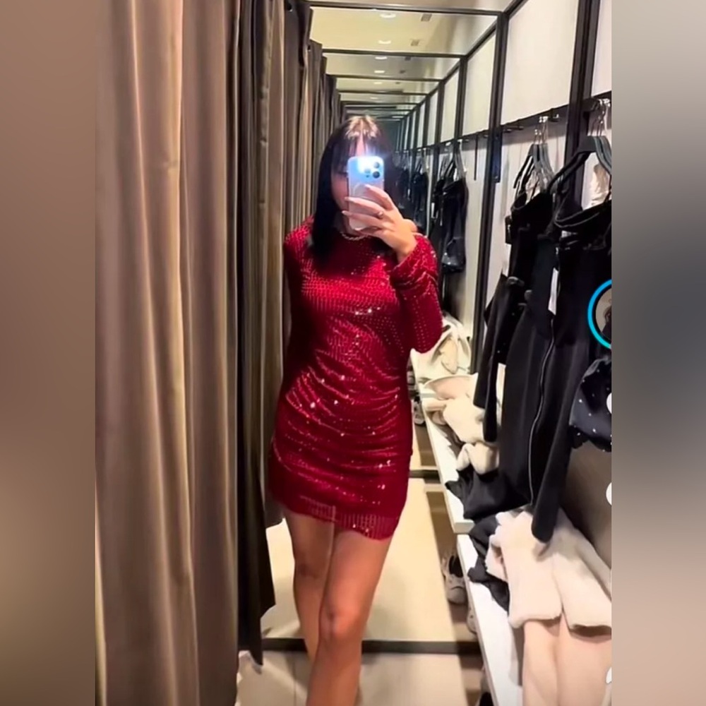 ZARA NEW RHINESTONE TULLE DRESS